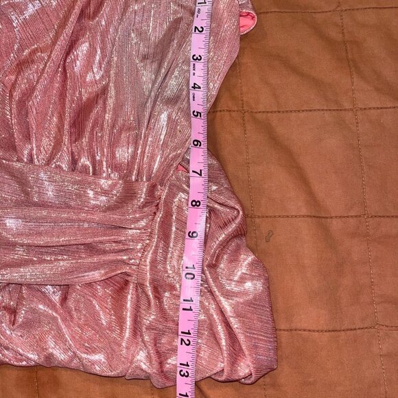 House of CB Pink Metallic Ruched Mini Skirt Size large L - Picture 5 of 8